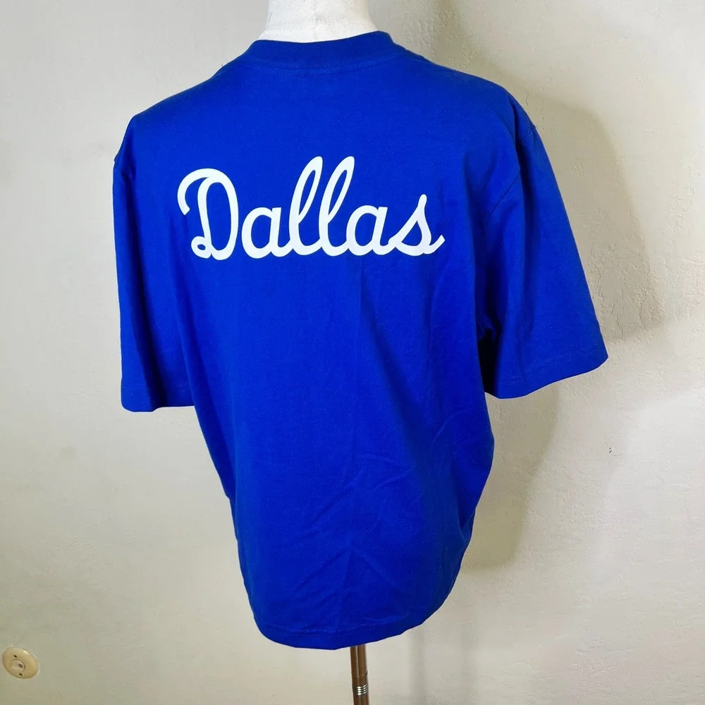 Nike T-Shirt Dallas Cowboys NFL Pocket Tee Womens Size Small Blue Retro Graphic